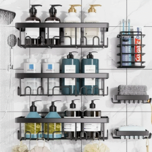 Ophanie Adhesive Shower Caddy 6 Pack, Large Capacity Bathroom Organizers